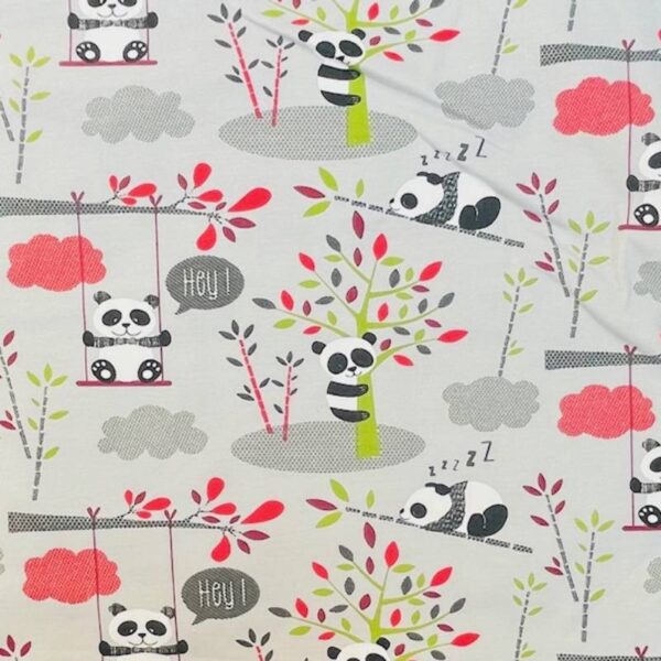 Trak za ušesa širok - motiv pande z bambusom