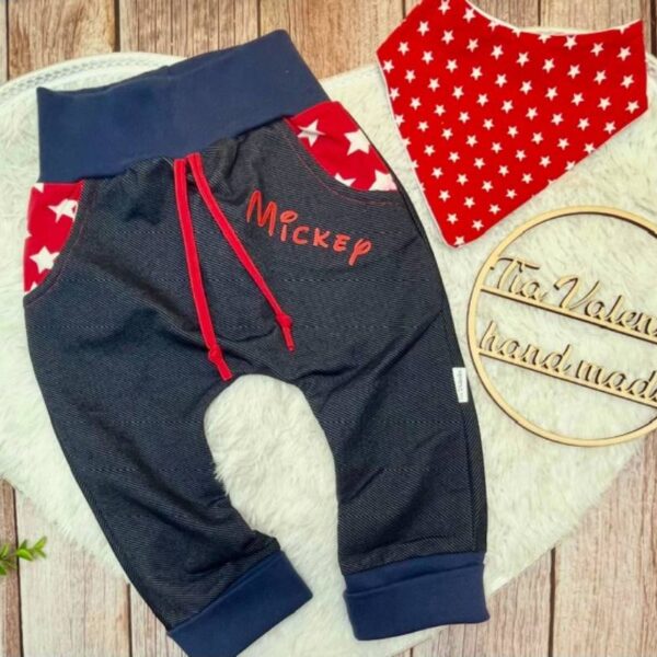 Hlačke, dolge - jeans Mickey št. 86