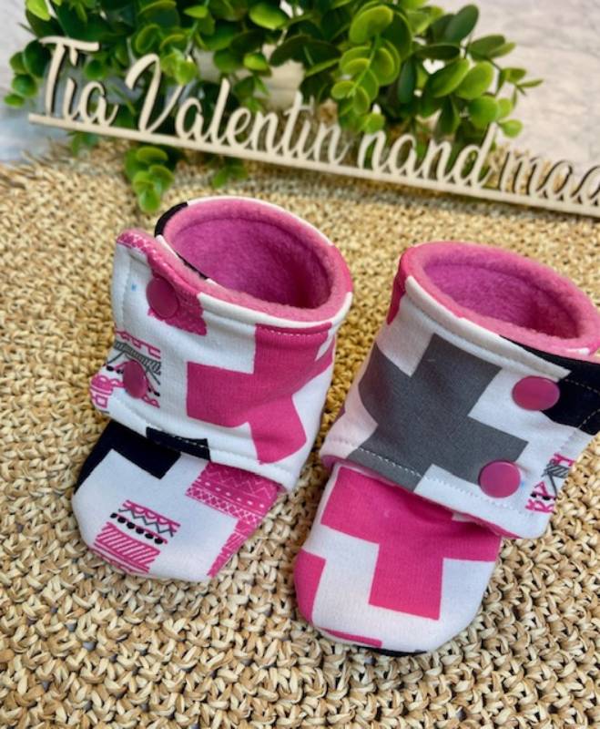 Mehki copatki - Bootie "škorenjčki", roza pluski ; ZADNJI KOS