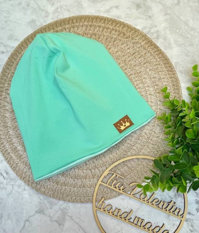 Kapa prehodna, podložena - mint zelena