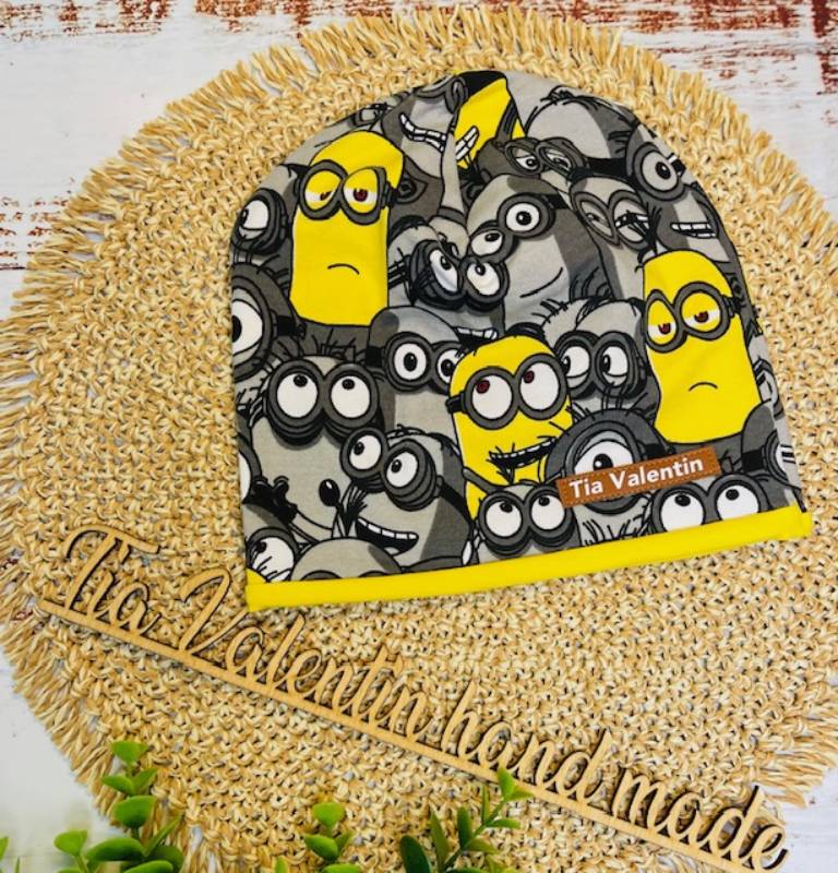 Kapa prehodna, tanjša, podložena - minion - 6-18 mes, zadnji kos