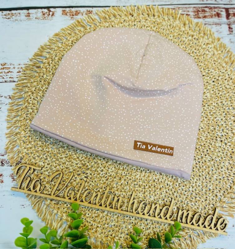 Kapa prehodna, tanjša, podložena - drobne pikice pastel puder roza