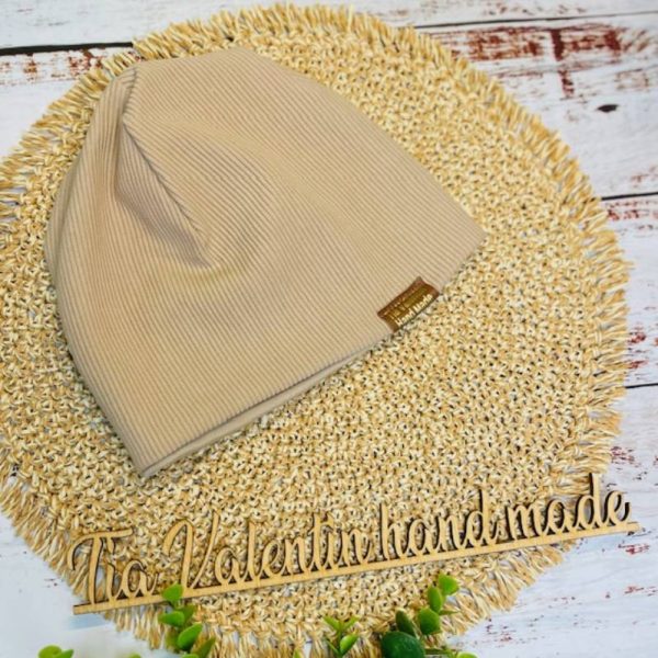 Kapa prehodna, rebrasta, podložena - bež